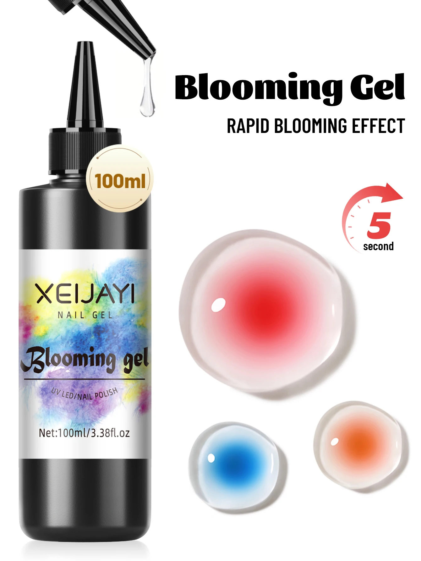 XEIJAYI 1Pc 100ml Halo Dye Gel Nail UV LED Removable Sealing Gloss Sealant Gloss Can DIY Nail Art Design