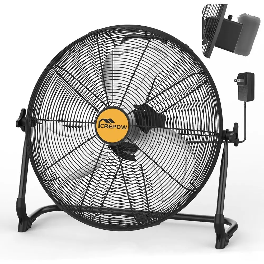 

16" Battery Operated loor an Compatible with 20V Max Battery, Portable Cordlan with AC Adapter, USB and Type C Output, Variablan