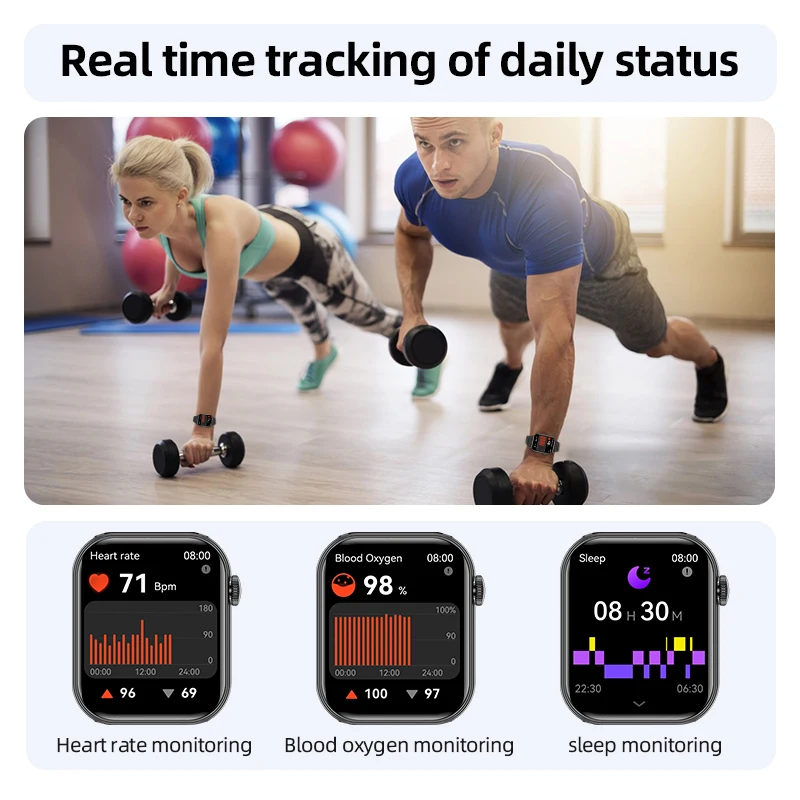 LIGE ساعة ذكية 1.83 بوصة 240*284 بكسل عرض Smartwatch بلوتوث دعوة صوت مساعد رصد معدل ضربات القلب الساعات الذكية #6