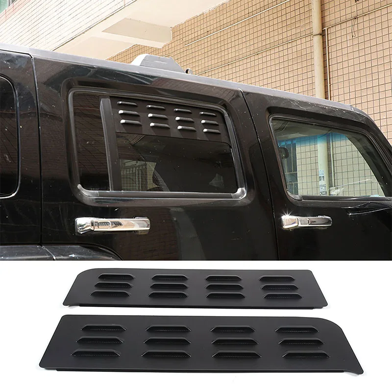 For Hummer H3 2005-2009 Car Rear Ventilation Shutters Aluminum Alloy Black Exterior Modification Accessories 2 Pcs