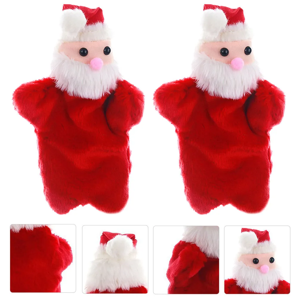 

2Pcs Finger Puppet Hand Play Santa Claus Cartoon Christmas Finger Puppets for Kids Educational Storytelling Interaction