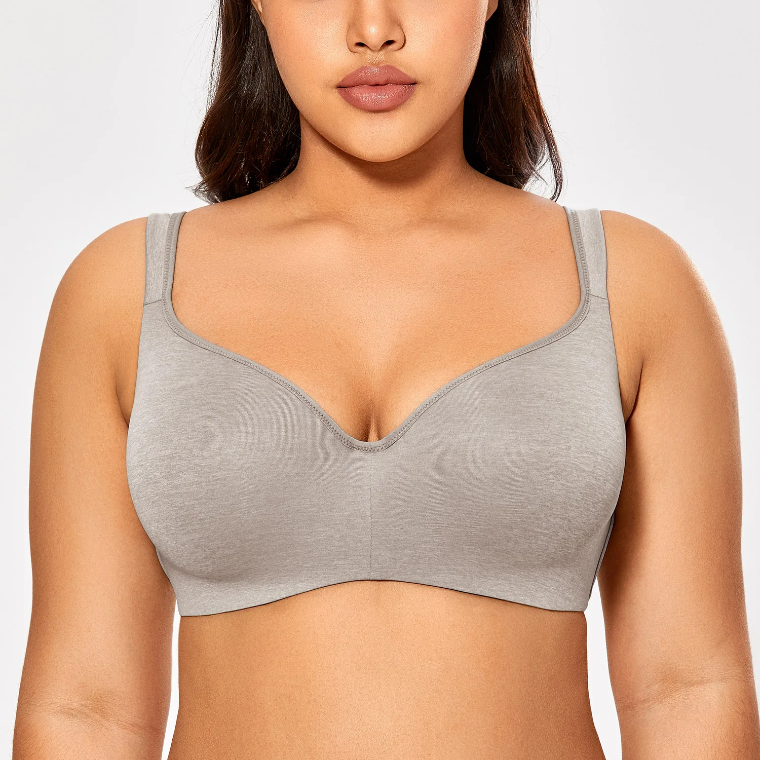 Women\'s Smooth Full Coverage Underwire Contour Balconette T-Shirt Bra Plus Size