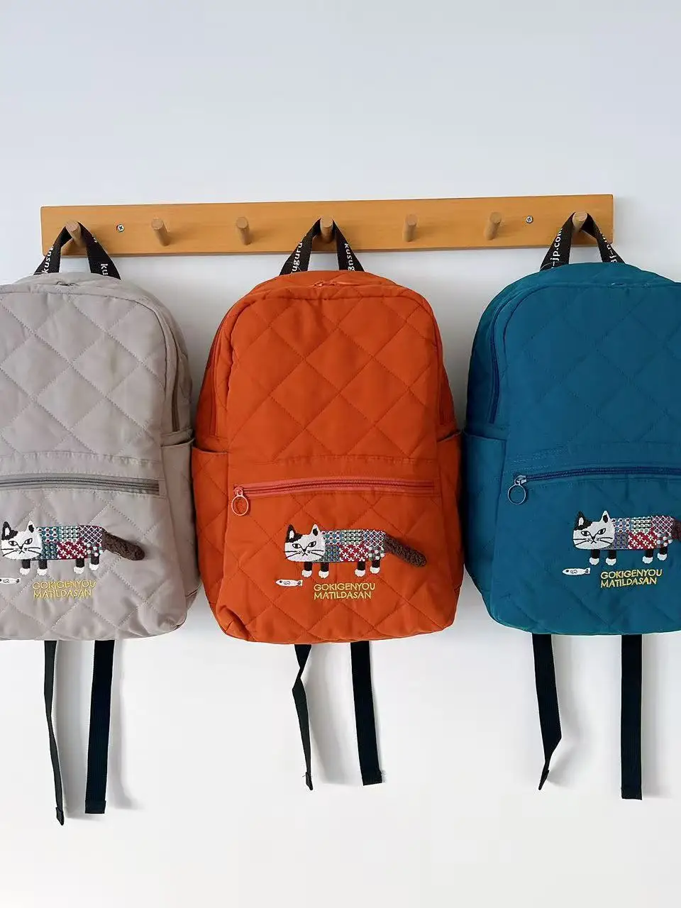 

Сумка-рюкзак Kusuguru с вышивкой для путешествий, сумка для мамы, молодежная, с мультяшным рисунком, на молнии, многофункциональная