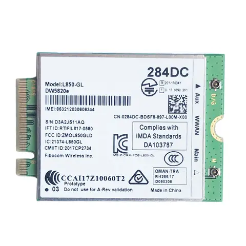 FUFU DW5820E L850- LTE 4G Card Module 0284DC 284DC for Laptop 3500 5400