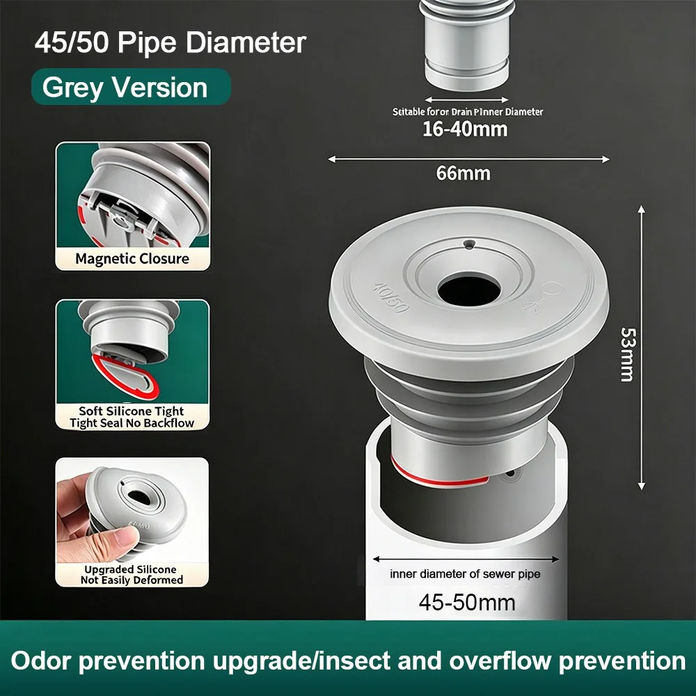 Universal Silicone Water Drains Connector Anti-odor Leakage Protection Sewer Pipe Plug Floor Drain Seal Ring Bathroom