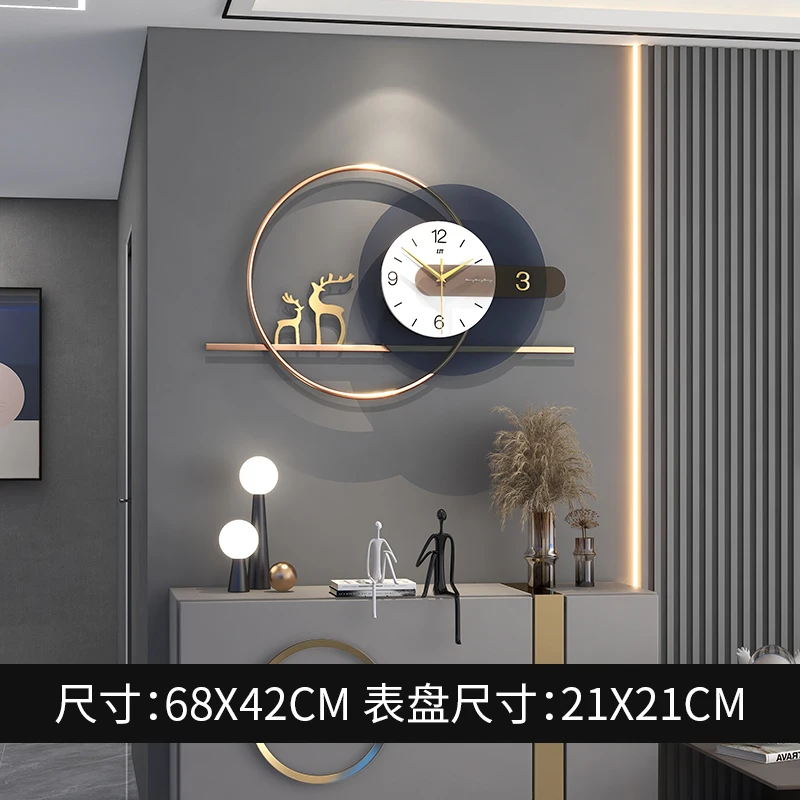 Modern Metal Wall Clocks Living Room Furniture Art Wall Clock Creative Luxury Upscale Hotel Lobby Decorative Clocks T
