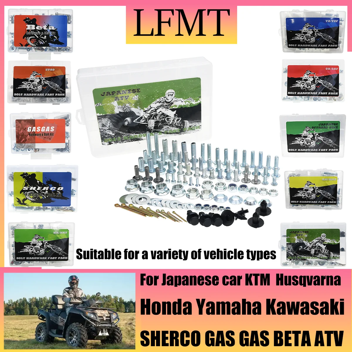 ฮาร์ดแวร์ Bolt Full พลาสติก Fastener Kit สําหรับสี่ล้อ off-road Bolt kit kit สําหรับ Quad Bike off-road ATV สกรู