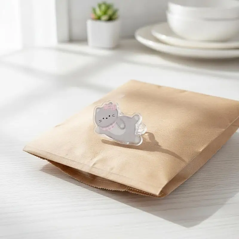 5pcs/set Sealing Clamp Cat Cute PP Clip Paperclip Bookmark Cartoon Memo Clip