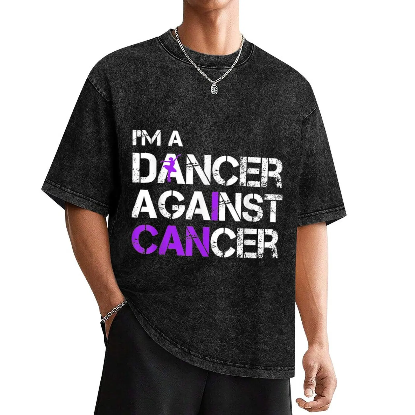 

Dancer Against Cancer Overdose Awareness Family Support Gift T-Shirt funny gifts quick-drying shirts men