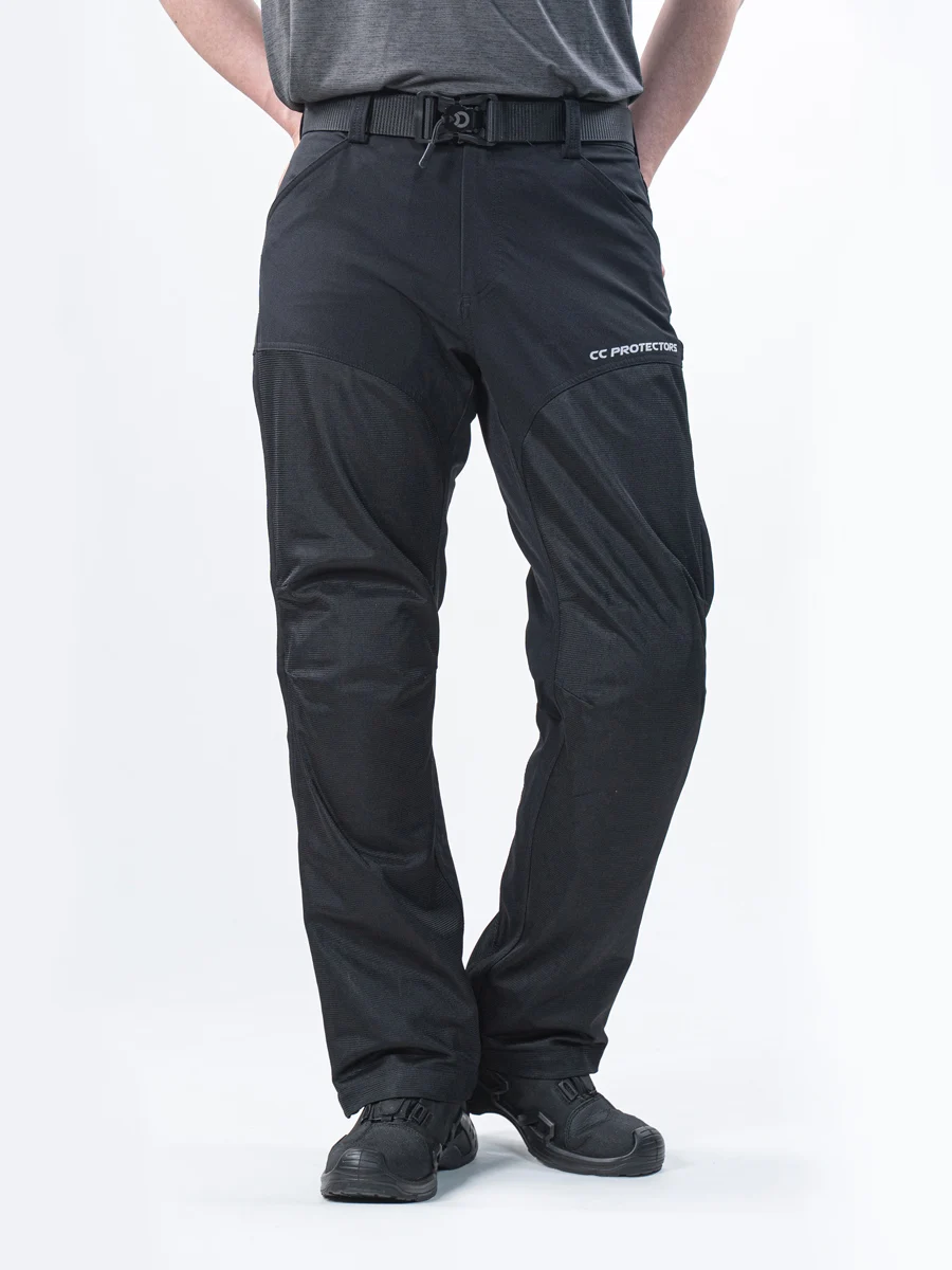 CC Protectors 6078 Light Wind Motorcycle Riding Pants CE Level 2 Armor Abrasion Resistant Mesh Windproof Reflective Black S-3XL