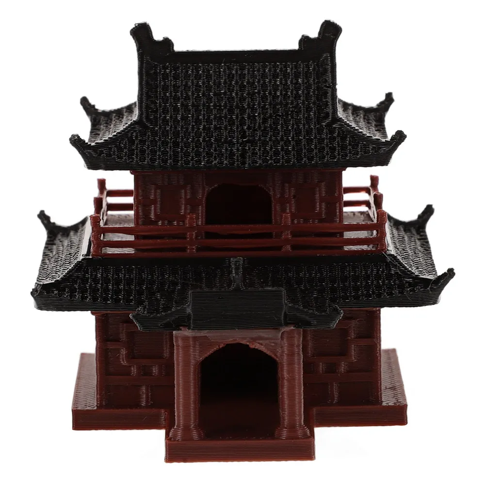 Miniature Ancient Pavilion Sculpture Realistic Asian Garden Decor for Bonsai Landscape Aquarium Tabletop Zen Micro Landscape