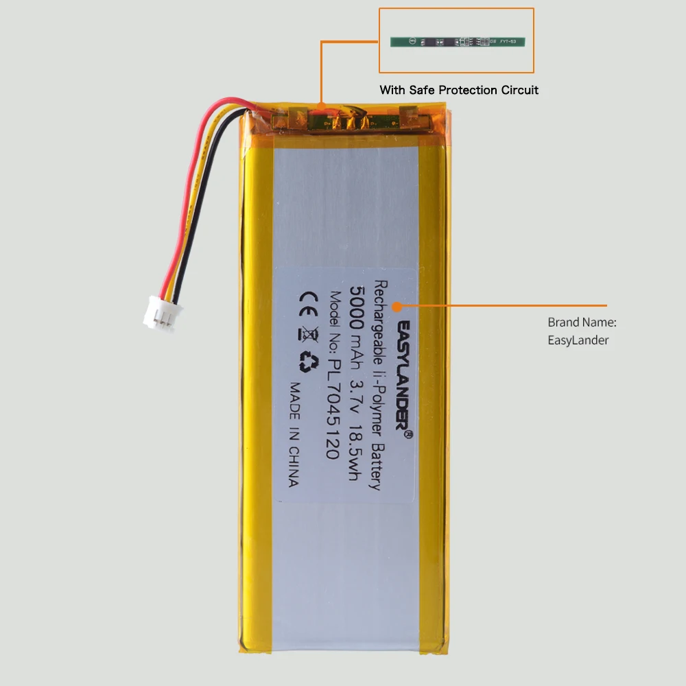 3.7V 5000mAh Li-Polymer Battery for Medical & Communication Equipment Drone Remote Control TBS Tango 2 - 7045120