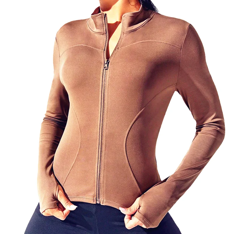 Fitness Clothing Women Slimming Jacket Tight Yoga Suit Long Full Sleeved Running Quick Drying Zipper Summer Spring Sports Top