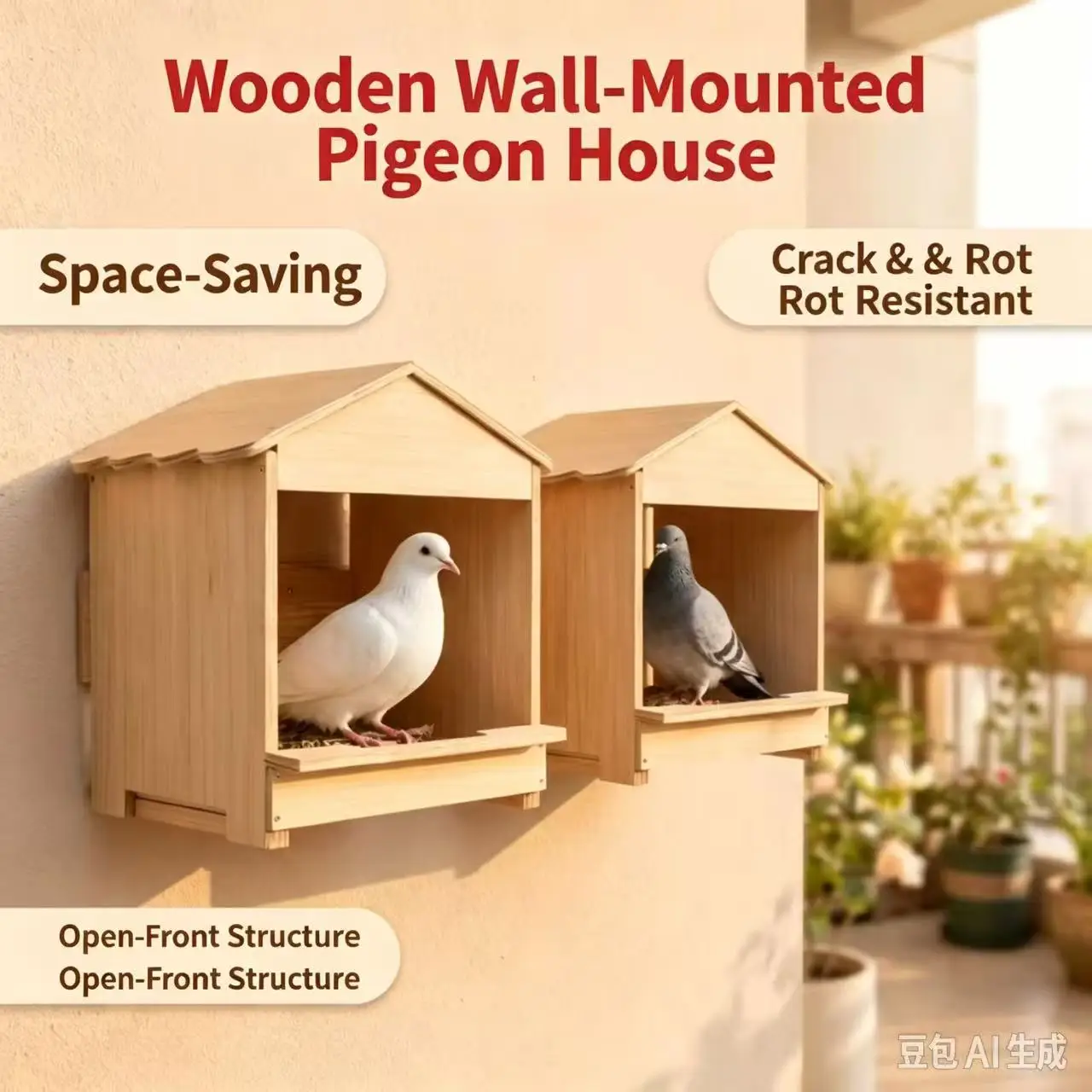 Multi functional Wall Mounted Wooden Chicken Nest Box Large Capacity Detachable Egg Laying Box Stable House Shape Chicken Coop