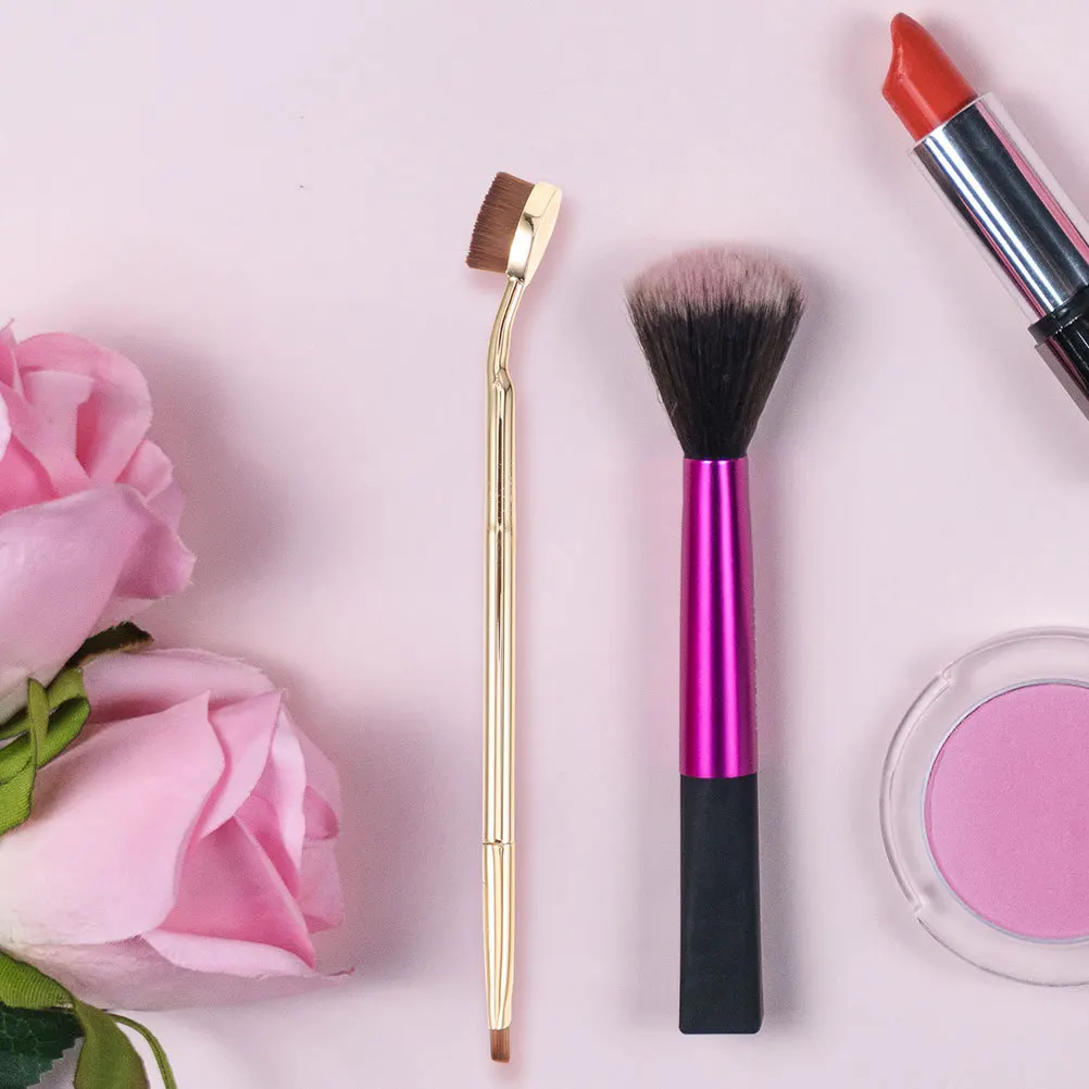 4 pezzi pennello correttore strumenti per trucco manico ergonomico sotto gli occhi applicatore correttore pennello cosmetico angolato per le donne