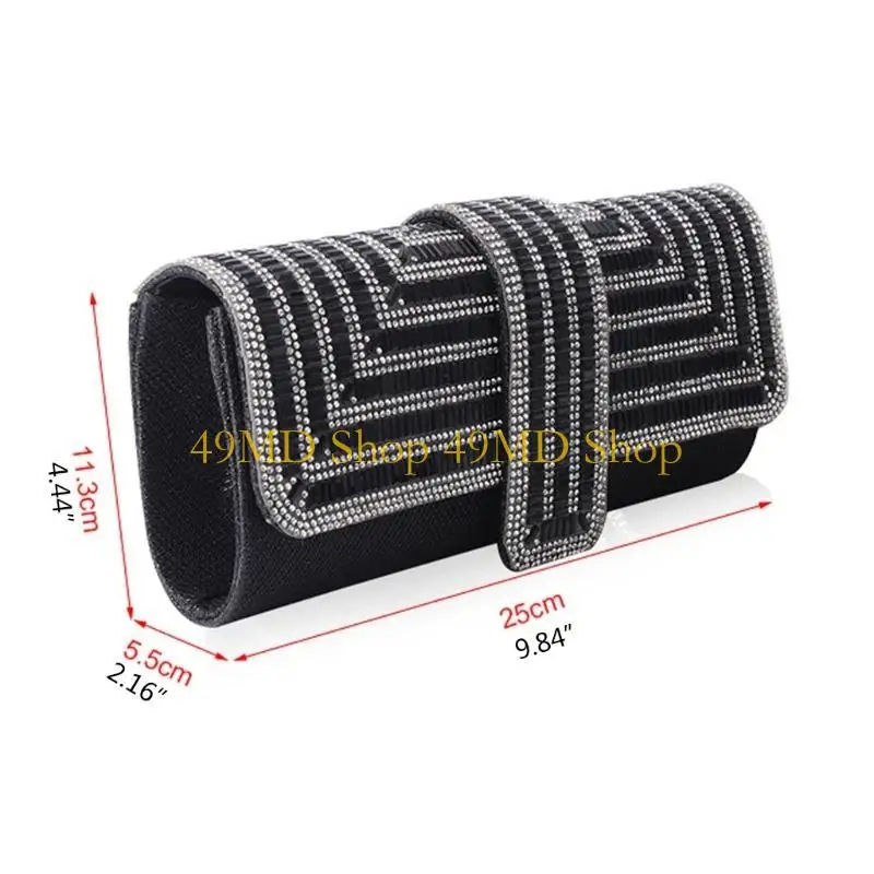 49MD Evening Dinner Handbag Shiny Clutch Bag Sparkly Crossbody Bag for Rhinestone Banquet Handbag Wedding Party Prom Purse