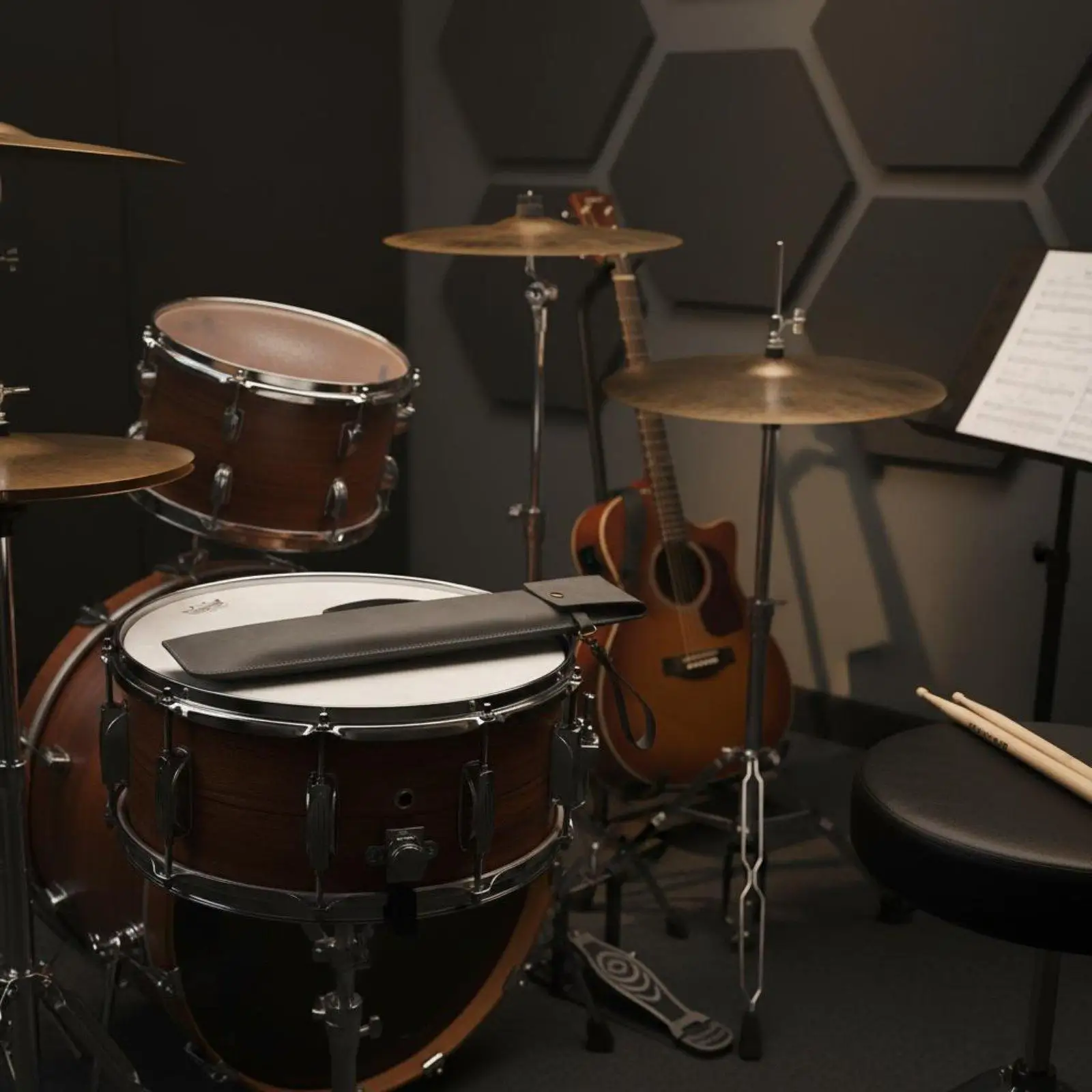 Drumstick Case Minimalist Design Leather Drumsticks Holder Musical Drum Set Storage Accessory for Practicing Drummers