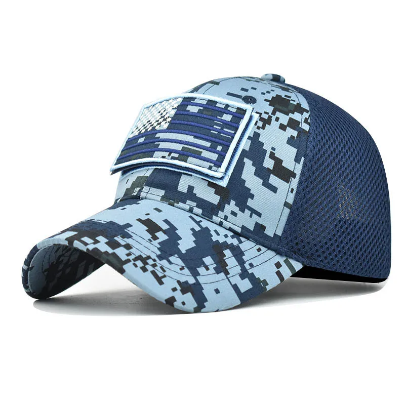 New Velcro Flag of the United States Camouflage Baseball cap Sticker Embroidered Mesh Hat moto baseball cap snapback