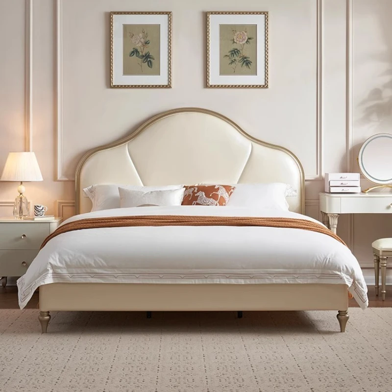 

Frame King Size Bed European Headboard Bedroom Upholstery Bed Leather Luxury Camas De Matrimonio Dormitorio Home Furniture