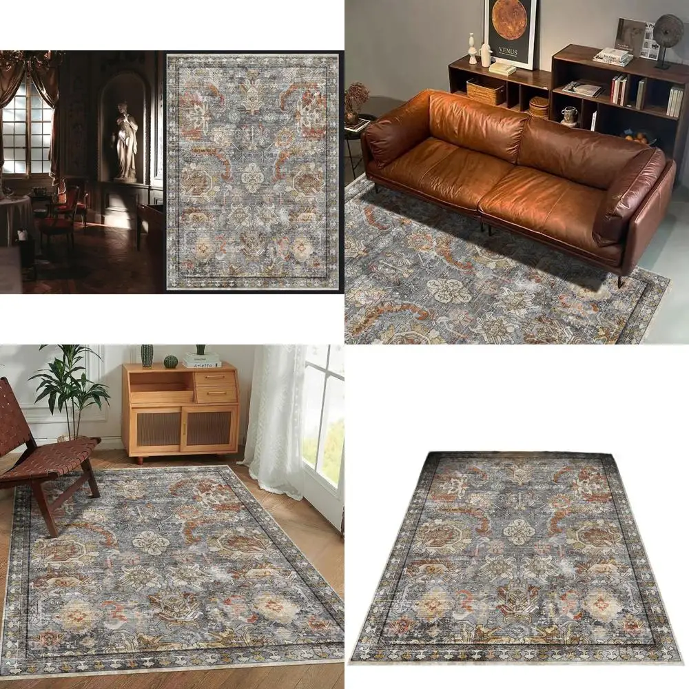 

Устойчивые к пятнам, водонепроницаемые, нескользящие ковры для гостиной, спальни, детской и комнаты для малышей - подходят для домашних животных и детей, винтажный стиль