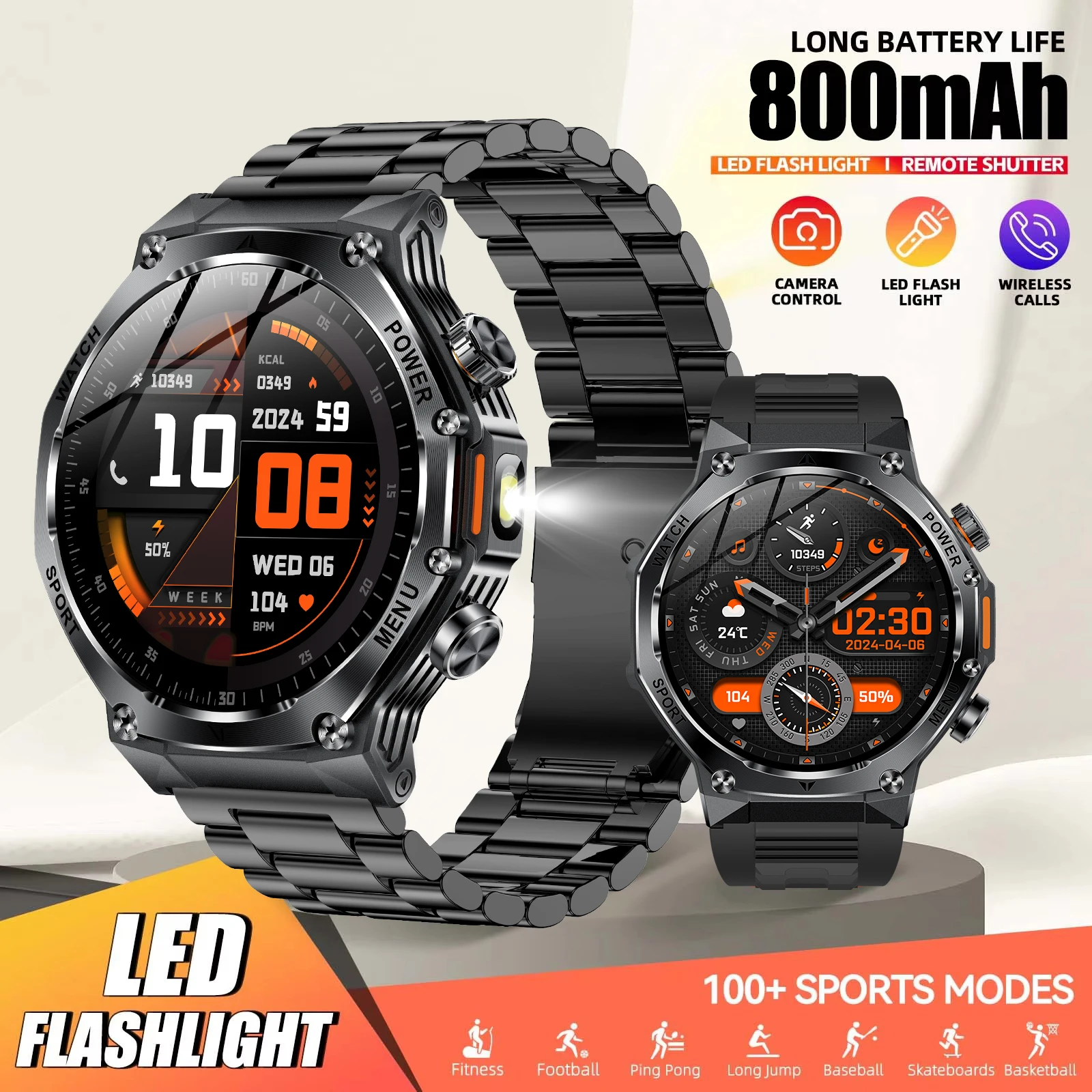 

2025 New Men Smart Watch Bluetooth Call 800mAh Large Battery Heart Rate Sports Watches Fitness Health Smartwatch For Android IOS