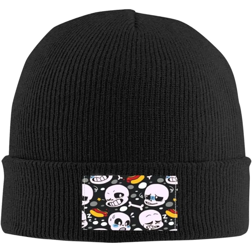 Un'Der.Tale Sa-Ns Winter Beanie Hat for Men & Women Knit Hat Warm Knitted Ski Skull Cap Black