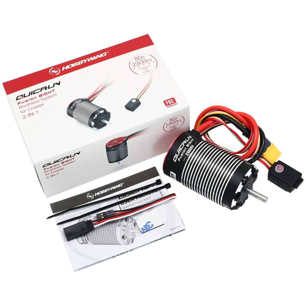 HOBBYWING QUICRUN Fusion  8IGHT 2-IN-1 80A  2300KV Brushless Sensored Motor ESC Integrated for 1/8 RC Car Rock Crawler