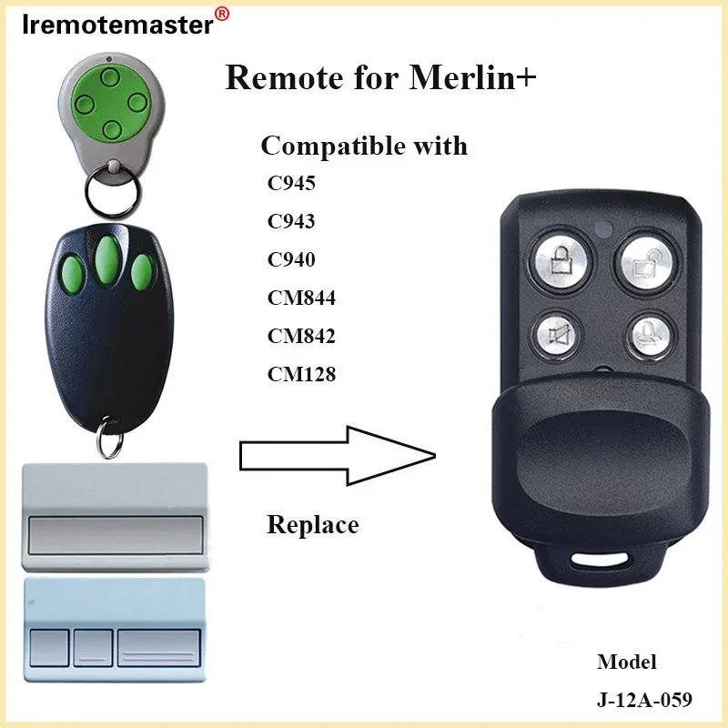 For Liftmaster Motorlift Chamberlain 94335E/84335EML Garage Door Remote Control Replacement 433.92 MHz Rolling Code Gate Opener