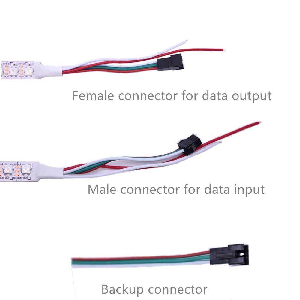 1m/5m WS2812B 30/60/144 pikseli/leds/M inteligentna dioda Led pasek pikseli, czarny/biały PCB, WS2812B/M ,IP30/IP65/IP67 DC5V