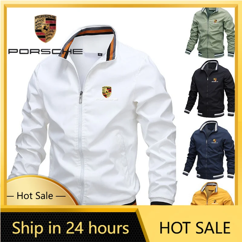 

Наклейка на автомобиль Porsche, весенне-осенняя мужская куртка, повседневная куртка с длинными рукавами для Porsche F1, гоночный костюм, куртки с воротником-стойкой, спортивные куртки