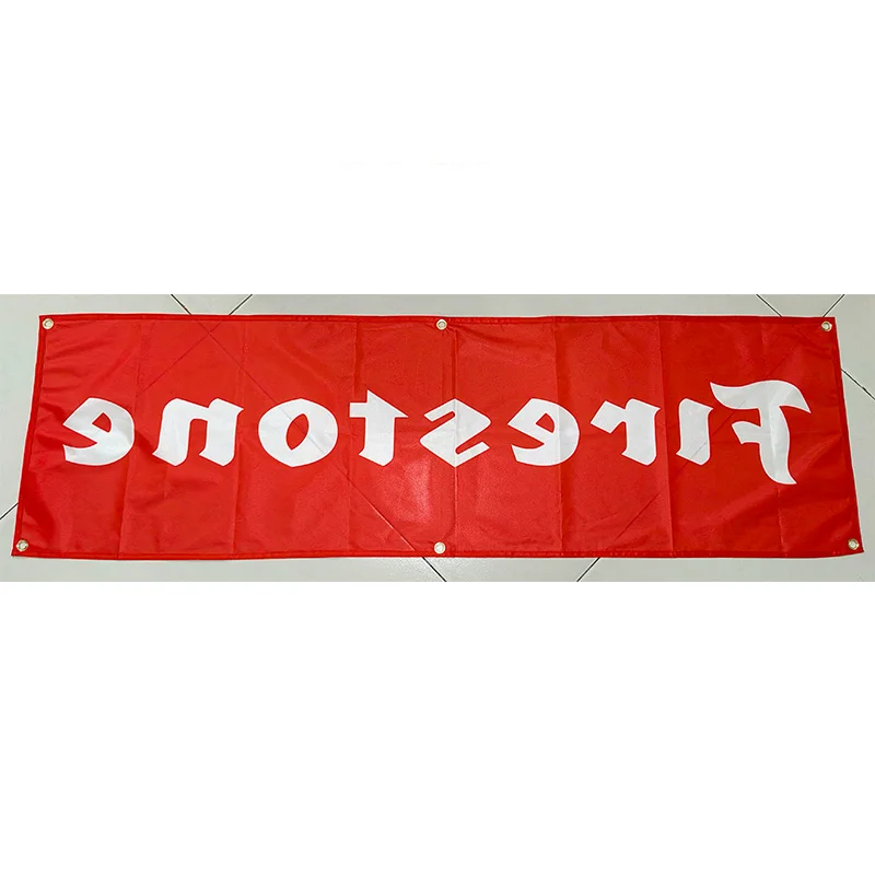 130GSM 150D Polyester Material FireStone Tires Banner 1.5*5ft (45*150cm) Advertising decorative Racing Car Flag