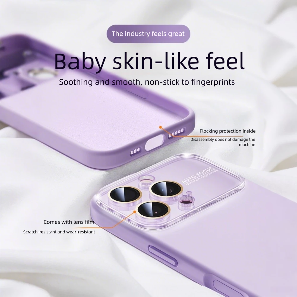 Чехол для телефона DIVI, жидкий силиконовый чехол для Apple iPhone 15, 16, 14, 13 Pro Max, защитный чехол для объектива, силиконовый мягкий чехол, противоударный