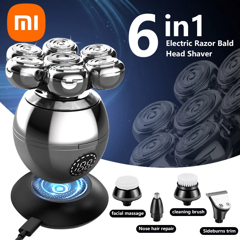 Xiaomi Electric Shaver Wet Dry For Men Beard Hair Trimmer Face Electric Razor Rechargeable Bald Head Shaving Machine LCD Display