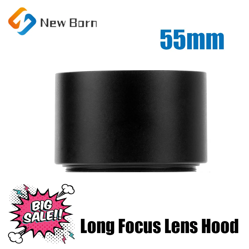 55 55mm Metal Hood Long Focus Lens For Fuji Canon Sony Pentax Olympus Nikon DSLR D5600 D5500 D5300 D7500 D3400 D3300 Accessories