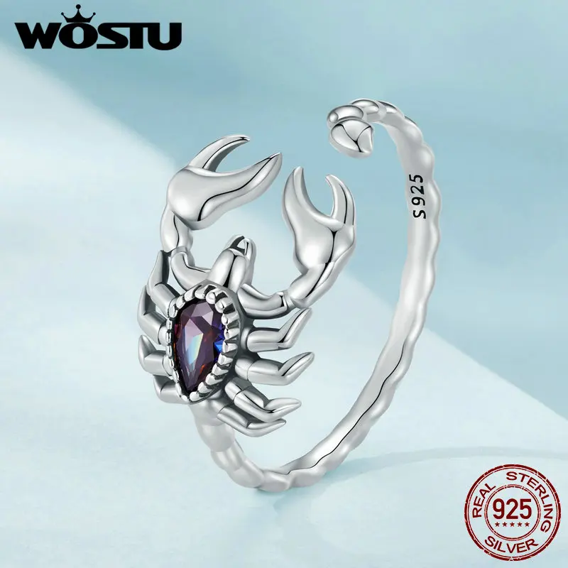 Bamoer Original 925 Sterling Silver Scorpion Snake Ring Dragon Wings Mouse White Gold For Women Party Gift Fine Jewelry New Year