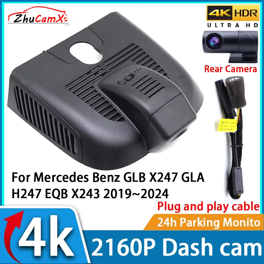 

ZhuCamX Car Video Recorder Night Vision UHD 4K 2160P DVR Dash Cam for Mercedes Benz GLB X247 GLA H247 EQB X243 2019~2024