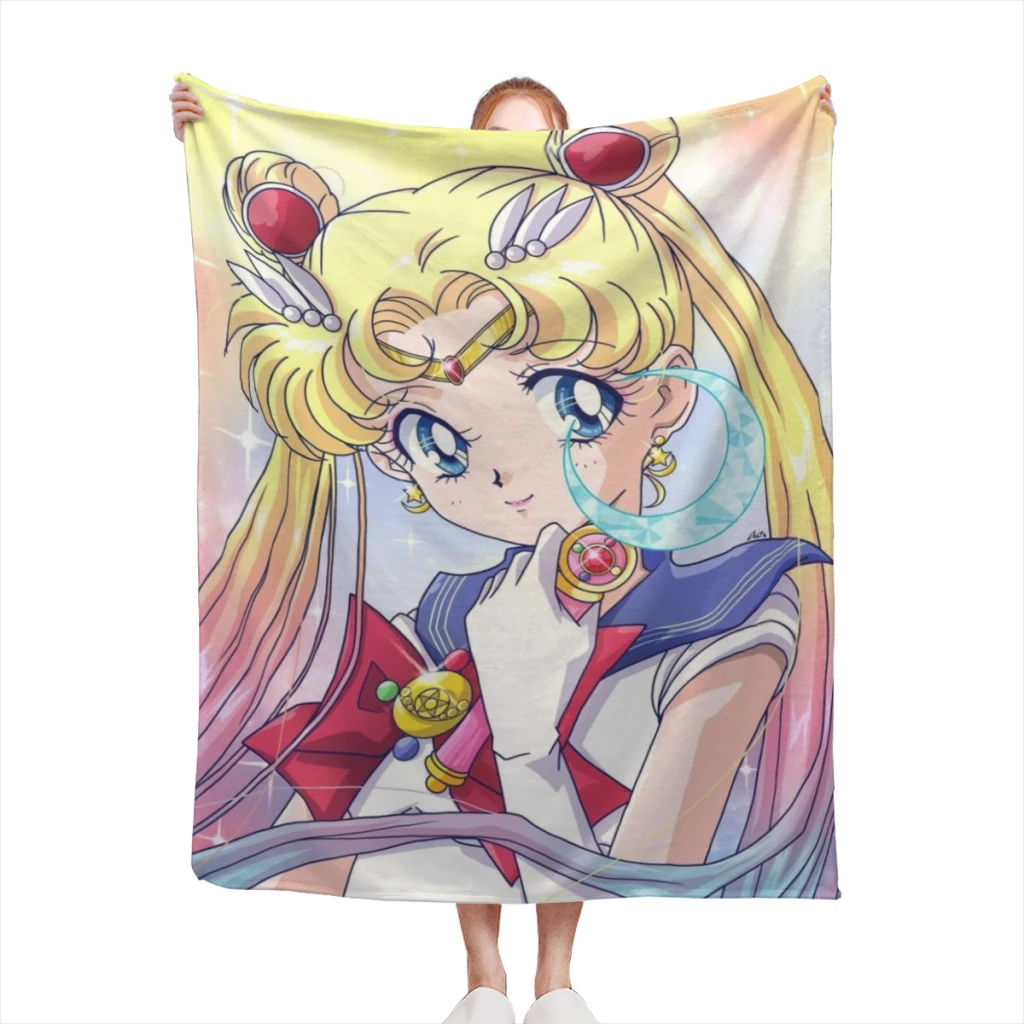 

Similar-Sailor-To-Moon Blanket Flange Textile Decor Portable Super Soft Throw Blankets for Home Office Plush Thin Quilt