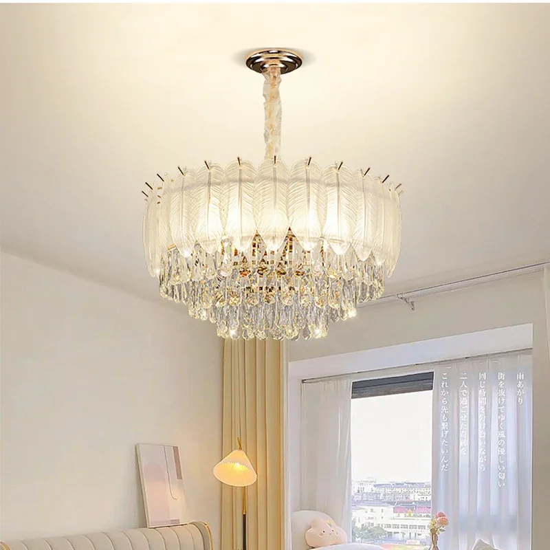 

Modern Crystal Pendant Lights Chandelier Luxury Design Elegant Pendant Lights Ceiling Lamp Hotel Indoor Lighting Las Luces LLPL