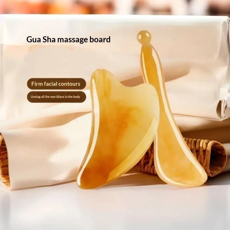 1/2Pcs Face Eye SPA Massager Plate Skin Scraping Resin Guasha Massage Board For Head Neck Back Body Legs.~