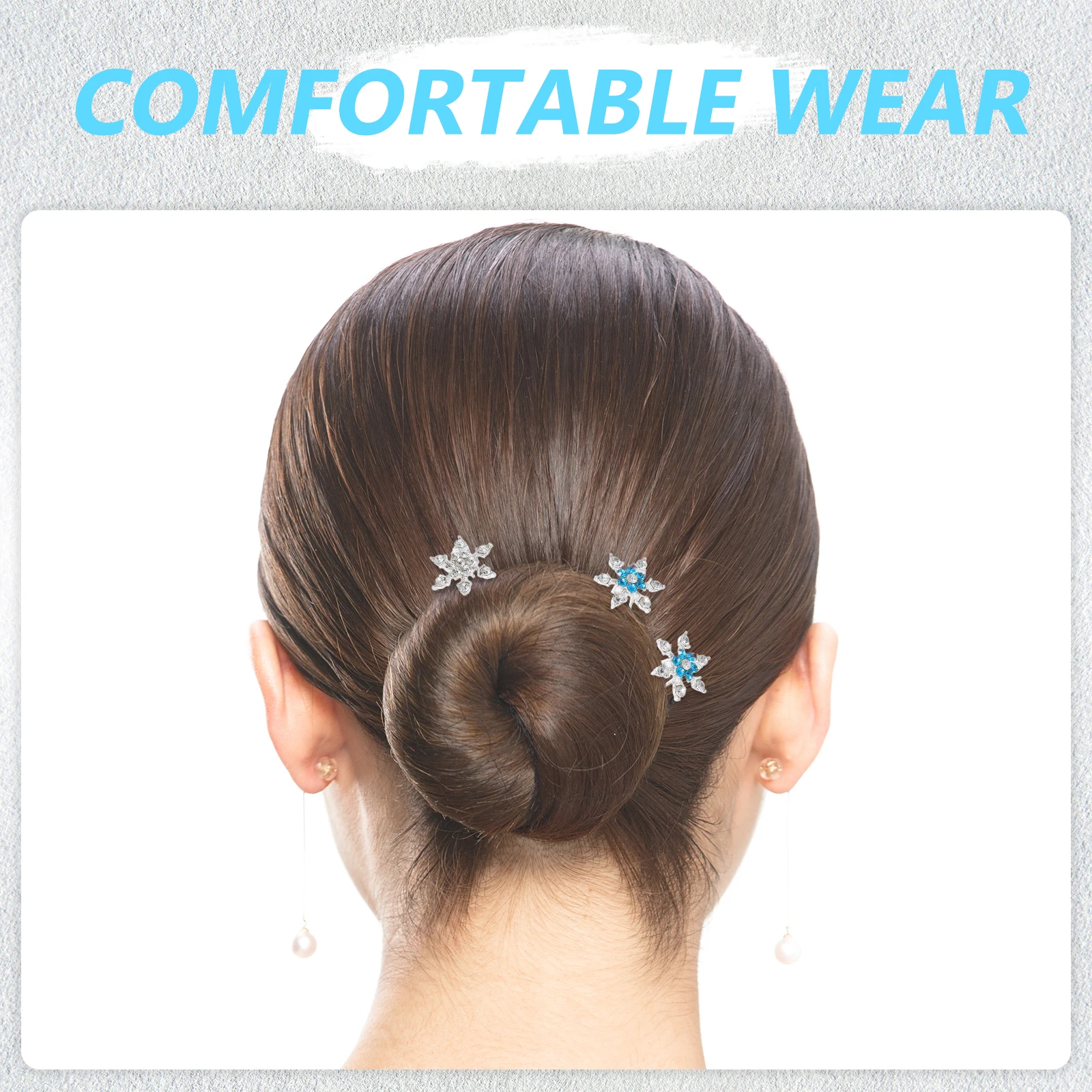 

10 Pcs Christmas Snowflake Hairpins Glitter Clips Hanfu Head Ornament Bridal Accessories