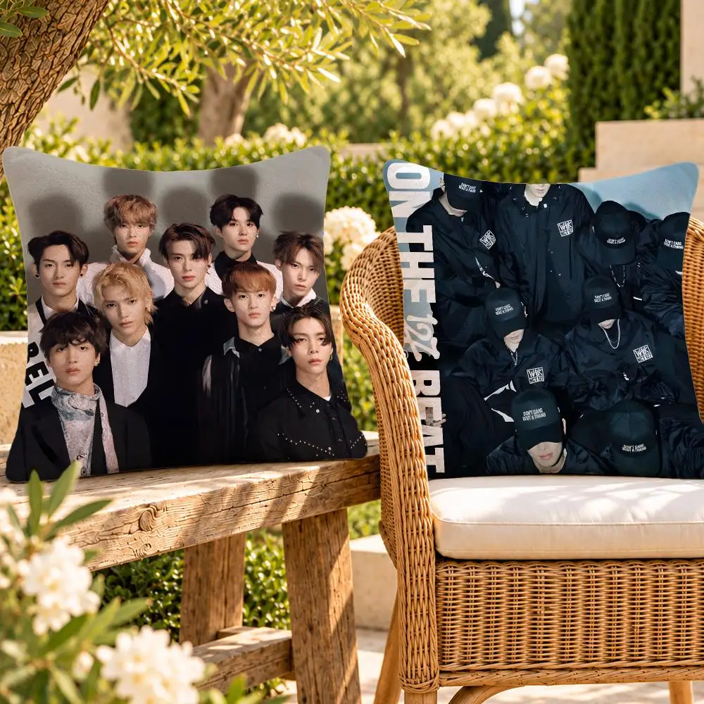 Group K-Pop NCT 127 Cushion Cover Soft Plush Throw Pillow Cover Washable Sofa Bed Patio Chair Home Decor