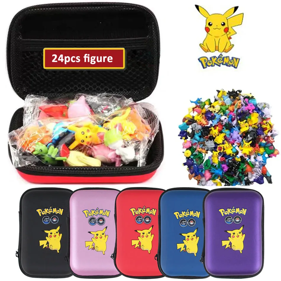 24Pcs Pokemon Figures Model Lot Bulk Buy Different Styles Pikachu Anime Figure Dolls Kawaii Toys Gift Birthday Kids Give Bag