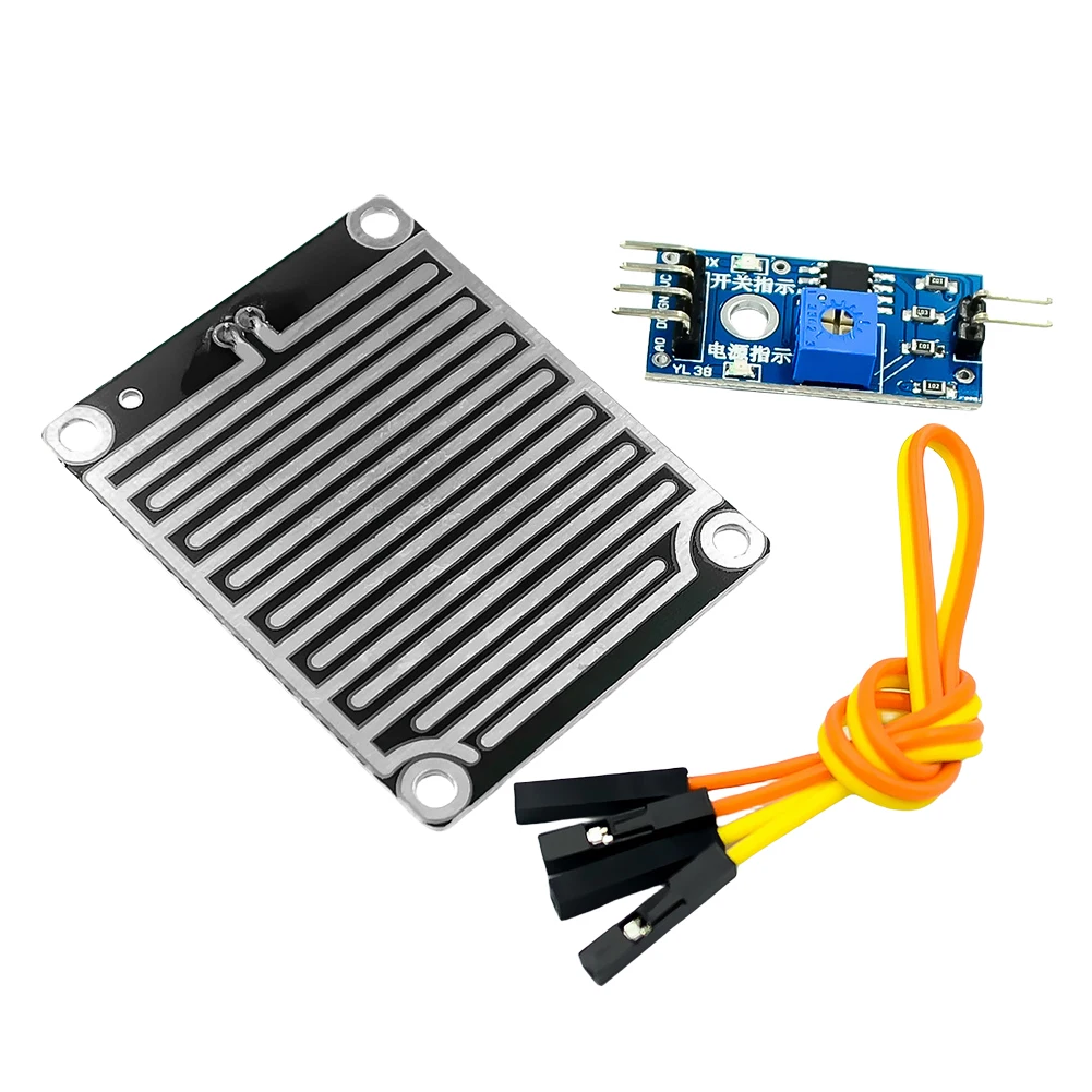 Rain Drops Detection Moisture Monitor Sensor 3.3V-5V Rain Foliar Leaf Moisture Sensor Relay Module LM393 for Arduino Robot Kit