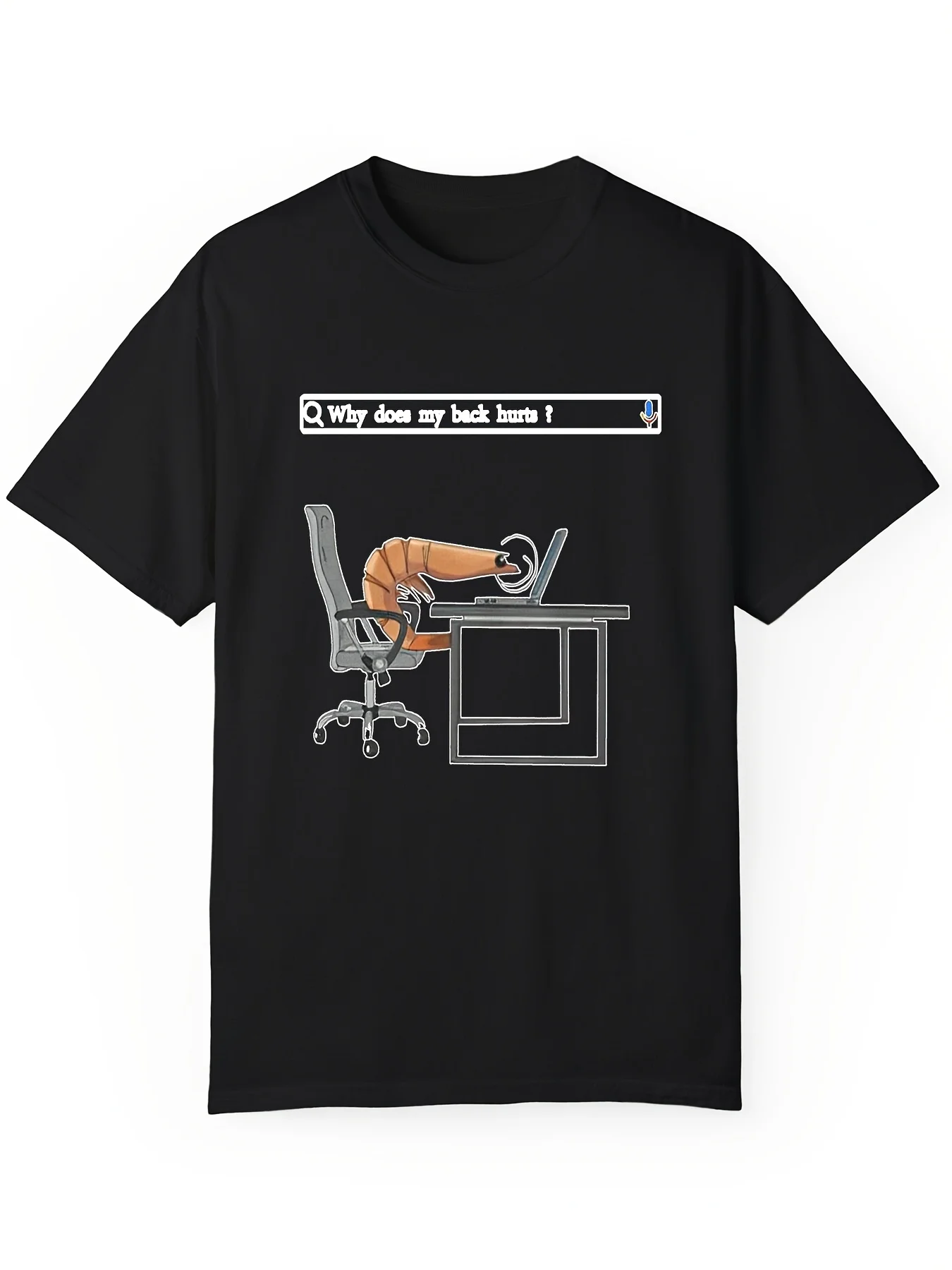 Unisex Crew Neck T-ShirtMen#39S Shrimp Playing Computer Pattern Print Crew Neck Short Sleeve Casual Daily Pure Tshirt Men#39S Cl