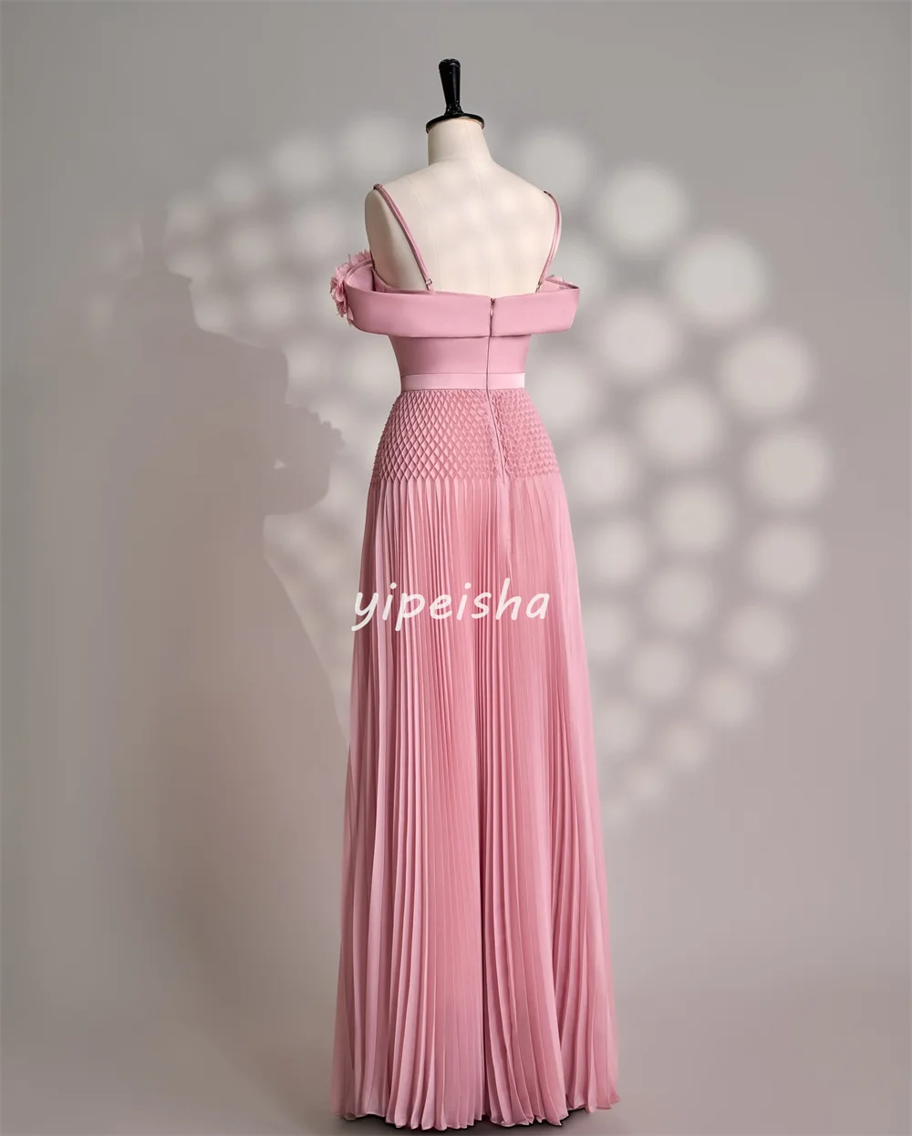 Customized Intricate Fashion Handmade Flower Beading Straight Off-the-shoulder Long Dresses Bespoke Occasion Dresses Elegant image 3