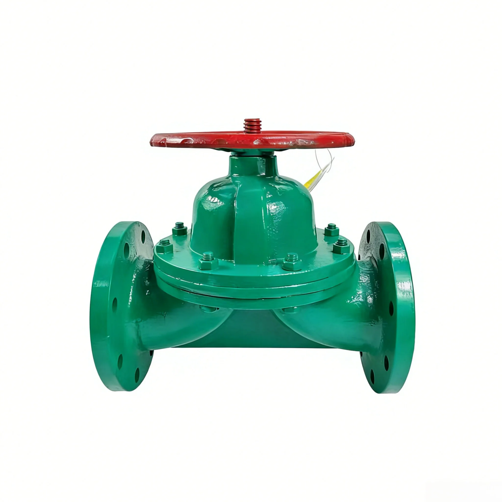 Connected Rubber Lined Diaphragm Valve Cast Iron Body WithInner Lining Corrosion Resistant Industrial Valve