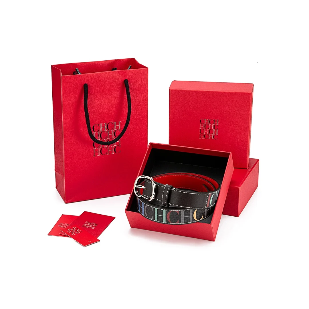 A Gift Box Packaging Pu Material With Letter Pattern Design Belt Suitable For Daily Wear By Both Women And Men