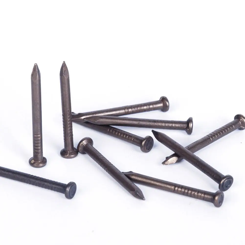 50Pcs Carbon Steel Cement Nails Point Tip Thickened Treatment Wall Steel Nails Concrete Use Black Plated Corrosion Resistant