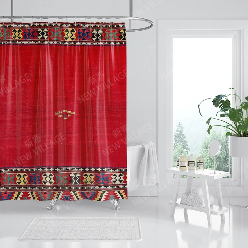 Waterproof fabric shower curtains Bathroom curtain accessories Bath curtain for shower 180x200cm 240*200 boho decoration vintage