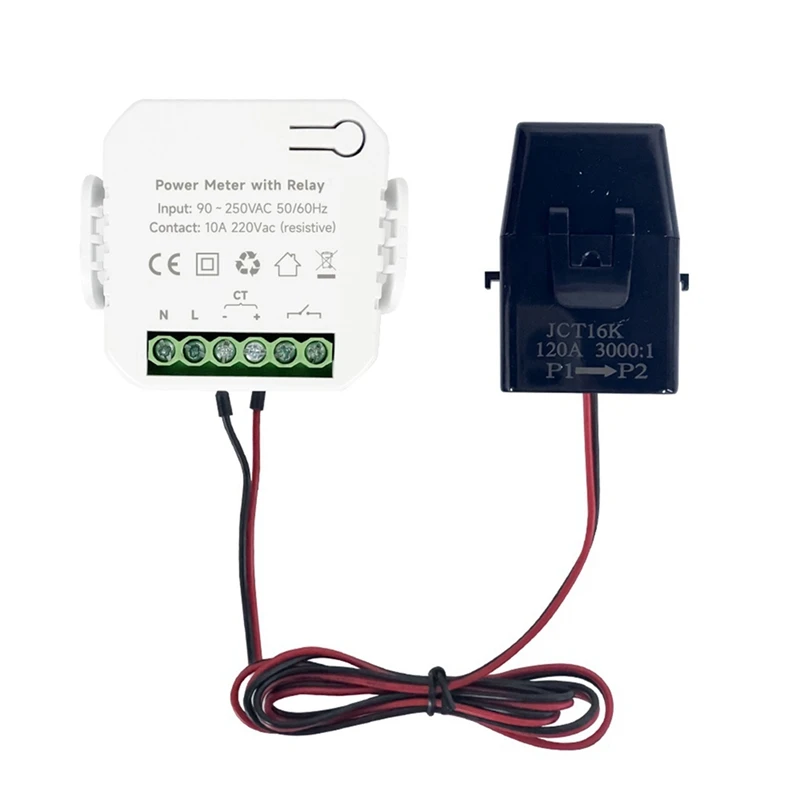 TUYA Smart Life Wifi Energy Meter 120A With On/Off 1 Transformer PV Solar Bi-Directional Multifunction Energy Meter Easy Install